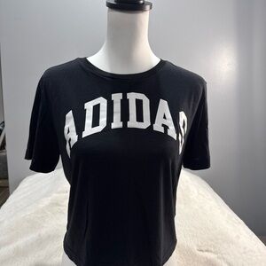 Adidas Women's Black and White Short Sleeve Tee